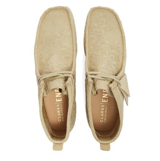 Clarks×END.◇コラボ OXFORD FLOWERS◇オリジナルスワラビー (Clarks 【人気の激安通販】 エンド×クラークスワラビーブーツOxfordFlowersBlackFloral ブーツ