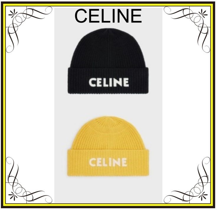 CELINE】CELINEエンブロイダリー ニット帽 (CELINE/ニットキャップ CELINE】CELINEエンブロイダリー ニット帽 (CELINE/ニットキャップ