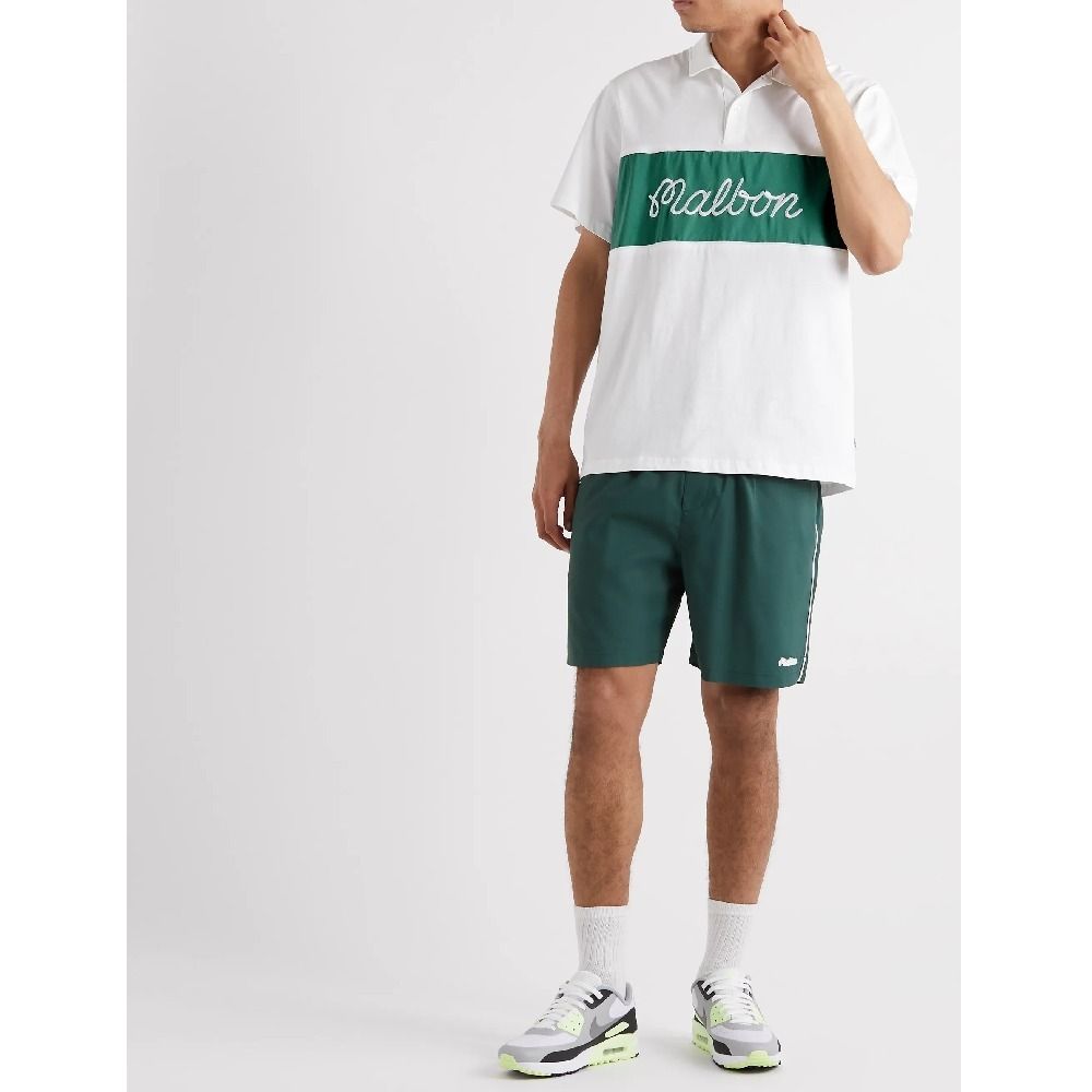 Malbon Golf ☆ 刺しゅうロゴカラー コットンポロシャツ 2色 (Malbon Malbon Golf ☆ 刺しゅうロゴカラー コットンポロシャツ 2色 (Malbon