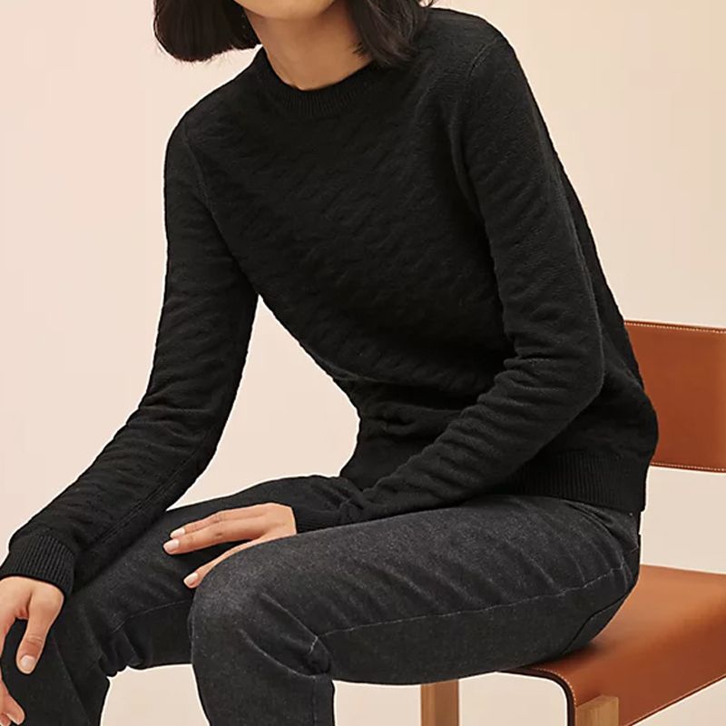 HERMES 2022春夏プレ 完売続出 Voyage Hロゴ長袖セーター (HERMES HERMES 2022春夏プレ 完売続出 Voyage Hロゴ長袖セーター (HERMES