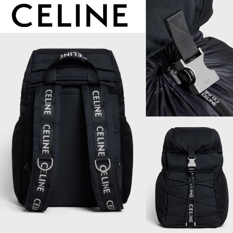 大人気】CELINEバックパックミディアムブラックカーキセリーヌ (CELINE