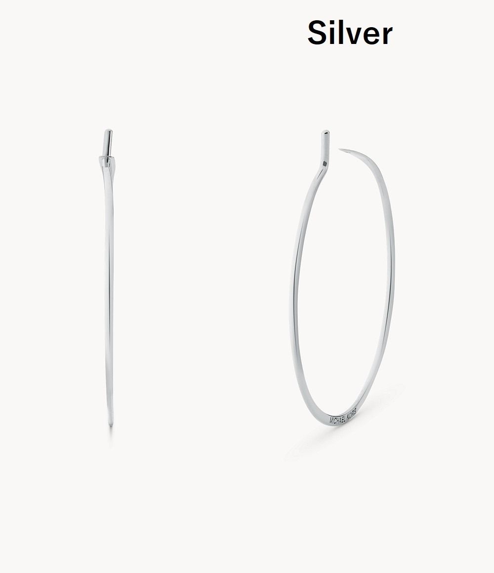 Michael Kors☆ Sterling Silver Medium Whisperフープピアス (Michael Michael Kors☆ Sterling Silver Medium Whisperフープピアス (Michael