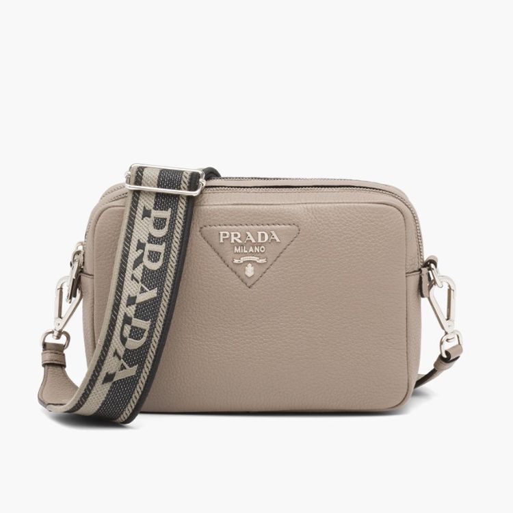 直営店□PRADA□Prada Flou leather bag 三角ロゴ ストラップ付 (PRADA ...