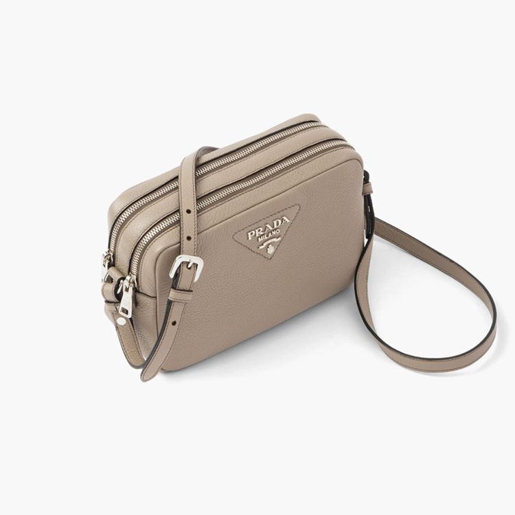 直営店□PRADA□Prada Flou leather bag 三角ロゴ ストラップ付 (PRADA ...