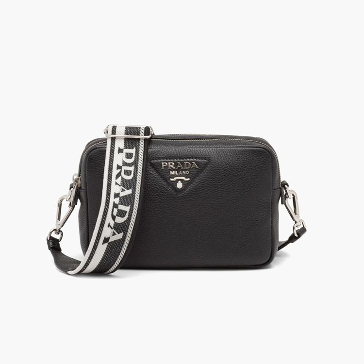 直営店□PRADA□Prada Flou leather bag 三角ロゴ ストラップ付 (PRADA ...