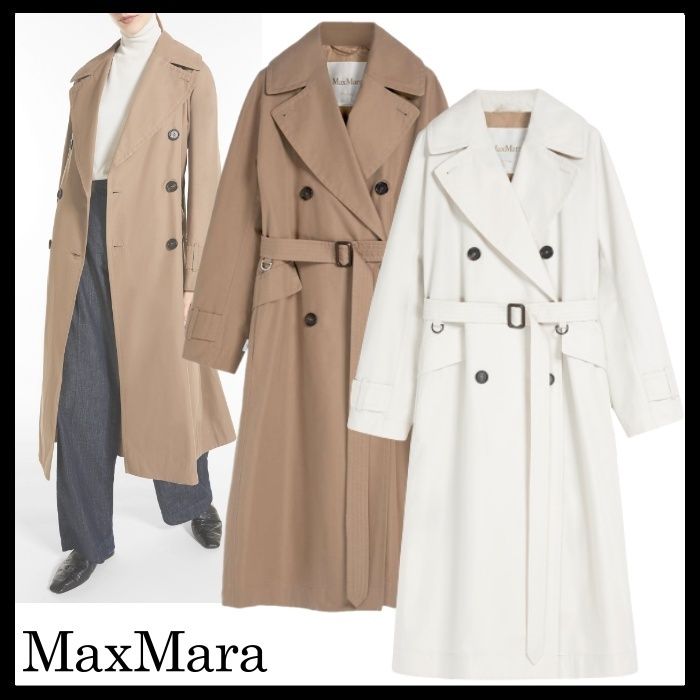 MAX MARA テクニカル コットン ギャバジン トレンチコート (Max Mara MAX MARA テクニカル コットン ギャバジン トレンチコート (Max Mara