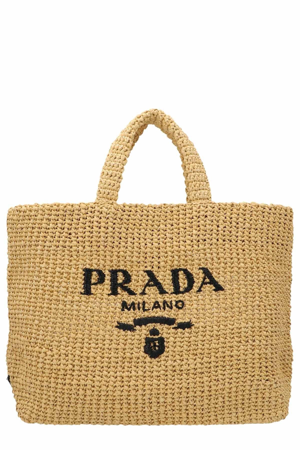 2022SS】PRADA ☆ロゴ刺繍ラフィアショッピングバッグ (PRADA/トート 2022SS】PRADA ☆ロゴ刺繍ラフィアショッピングバッグ (PRADA/トート