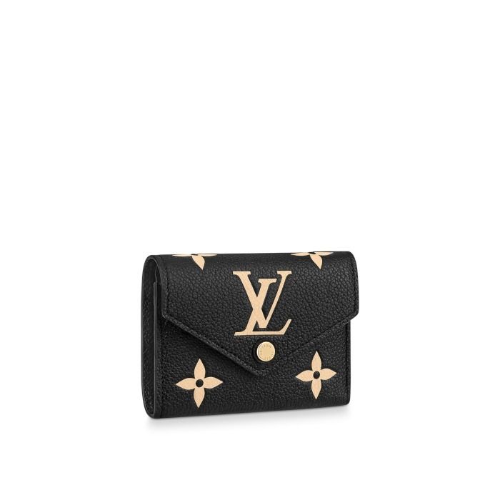 可愛いだけじゃない♡ ルイ・ヴィトン 三つ折り財布 黒 (Louis Vuitton 【美品激安通販】 ルイヴィトン 折り畳み財布 黒 フランスにて購入 シンプル 折り財布