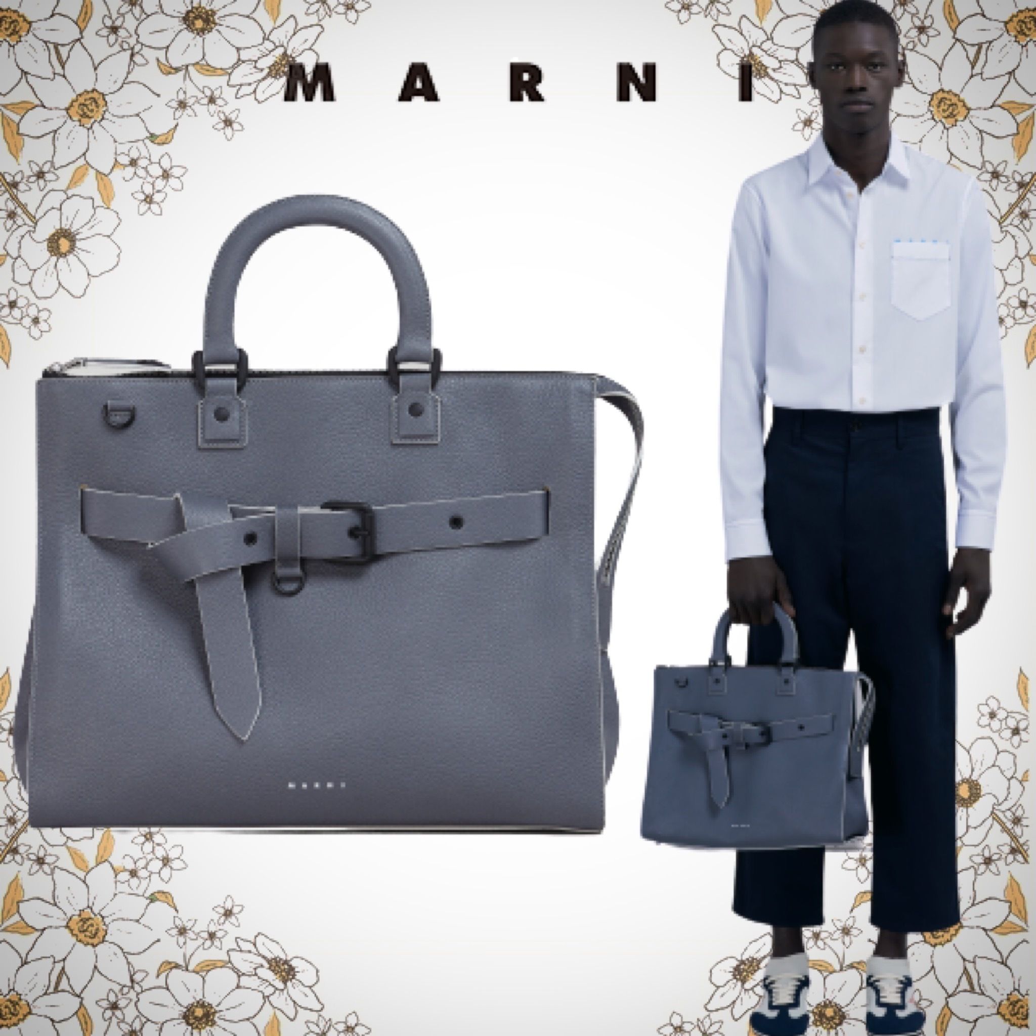 MARNI】大人スタイル!グレインカーフレザー TREASUREバッグ (MARNI ...