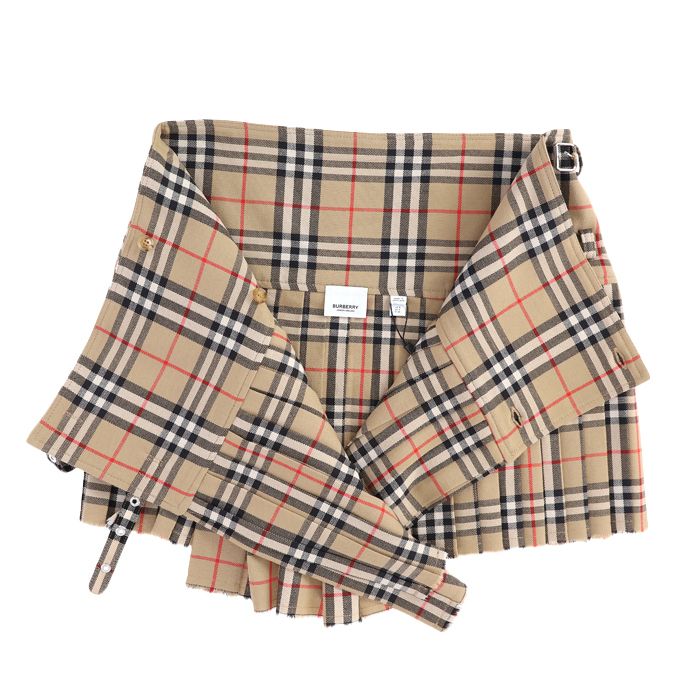 Burberry チェック ブークレ ミニスカート | ニュートラル