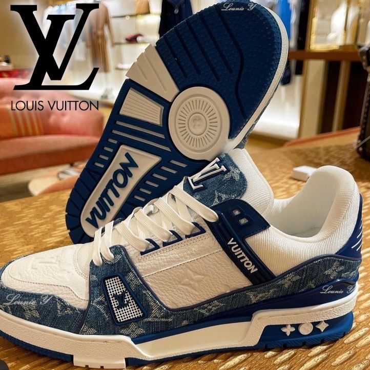 2022SS☆】LV トレイナーラインスニーカー デニム (Louis Vuitton 2022SS☆】LV トレイナーラインスニーカー デニム (Louis Vuitton