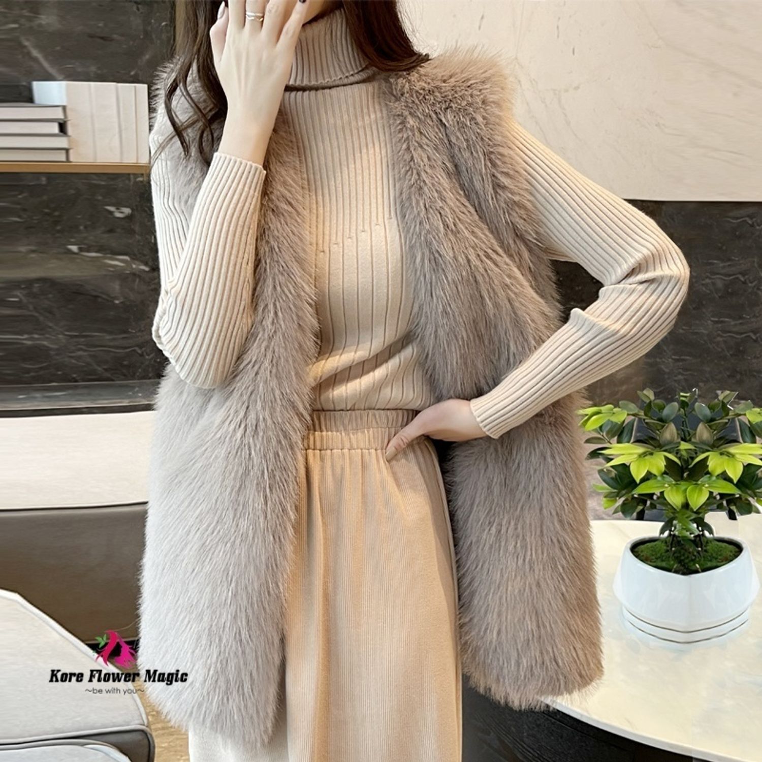 レディース べスト フェイクファー 羽織ベスト 人気 韓国style ベスト ジレ Buyma