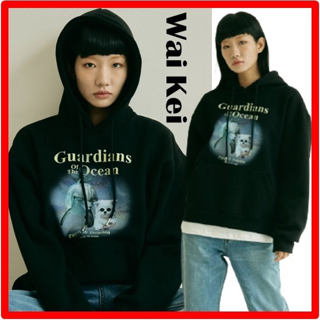 ☆【WAI KEI】☆Puppy dolphin guardians hoo.d☆パーカー☆ (Wai Kei ☆【WAI KEI】☆Puppy dolphin guardians hoo.d☆パーカー☆ (Wai Kei