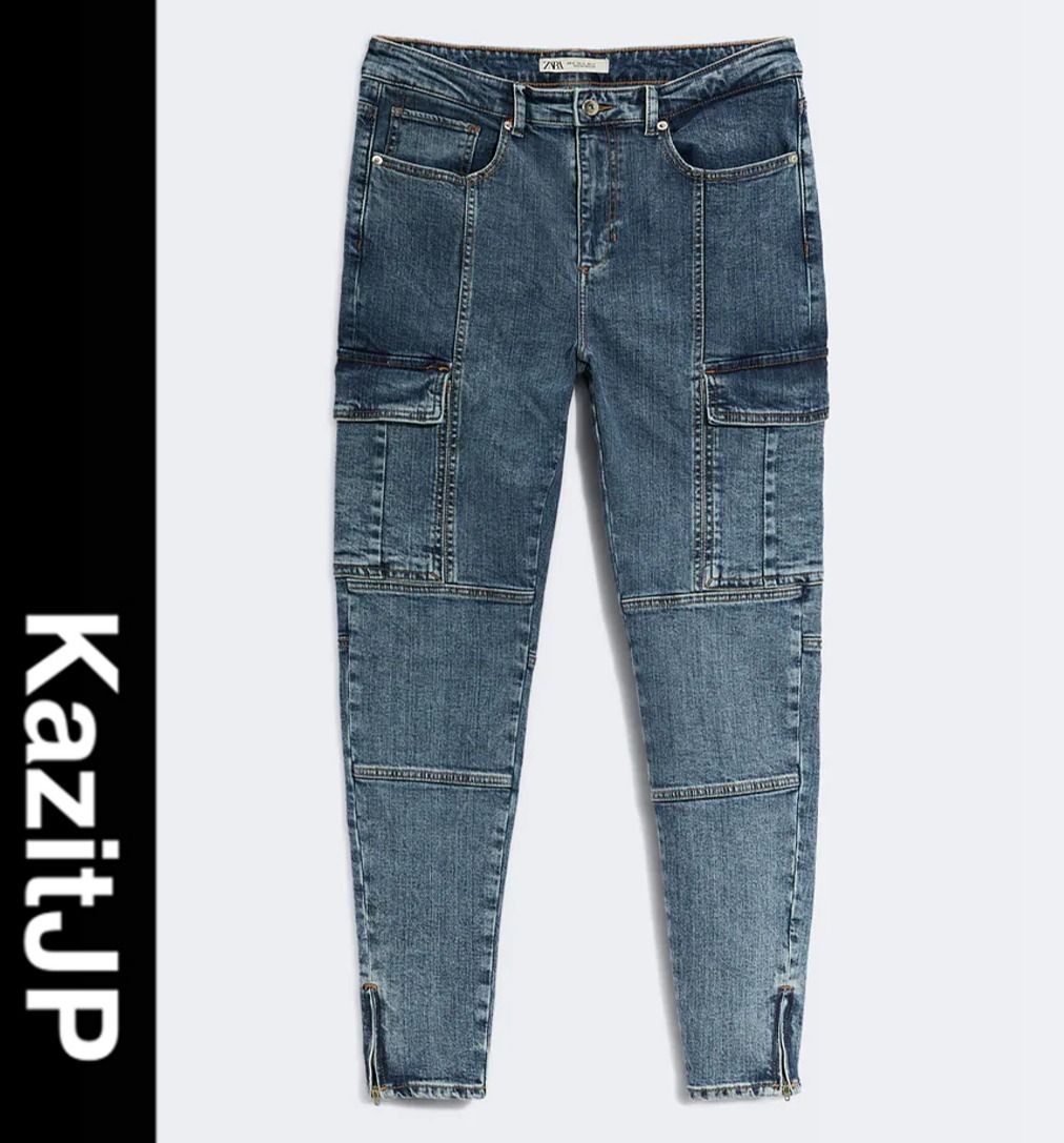 ☆ドイツ発*ZARA*新作*ZIPアンクルカーゴデニム/HD☆ (ZARA/デニム ☆ドイツ発*ZARA*新作*ZIPアンクルカーゴデニム/HD☆ (ZARA/デニム