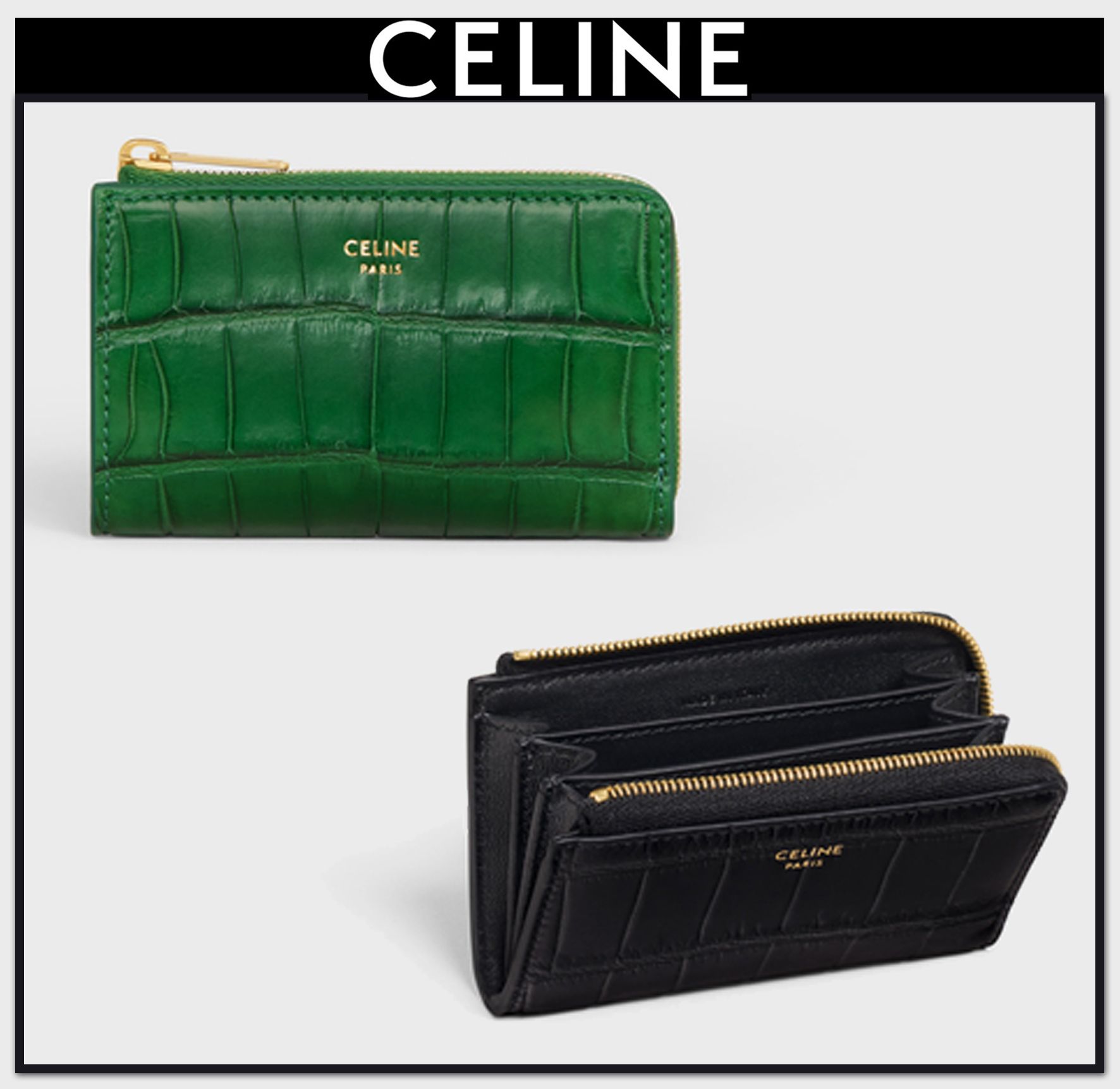 国内発送】セリーヌ ジップ付きコインパース クロコダイル (CELINE ...