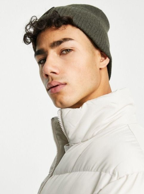 Calvin Kleinロゴ入りパッチワークビーニー(カーキ色♪ (Calvin Klein ...
