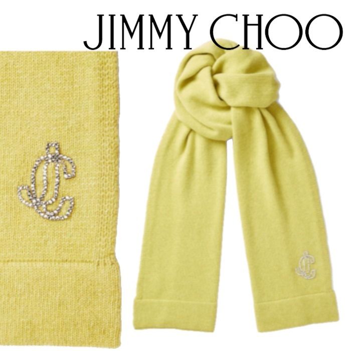送料込/直営店◇Jimmy Choo IMKE ニット カシミア スカーフ (Jimmy 送料込/直営店◇Jimmy Choo IMKE ニット カシミア スカーフ (Jimmy