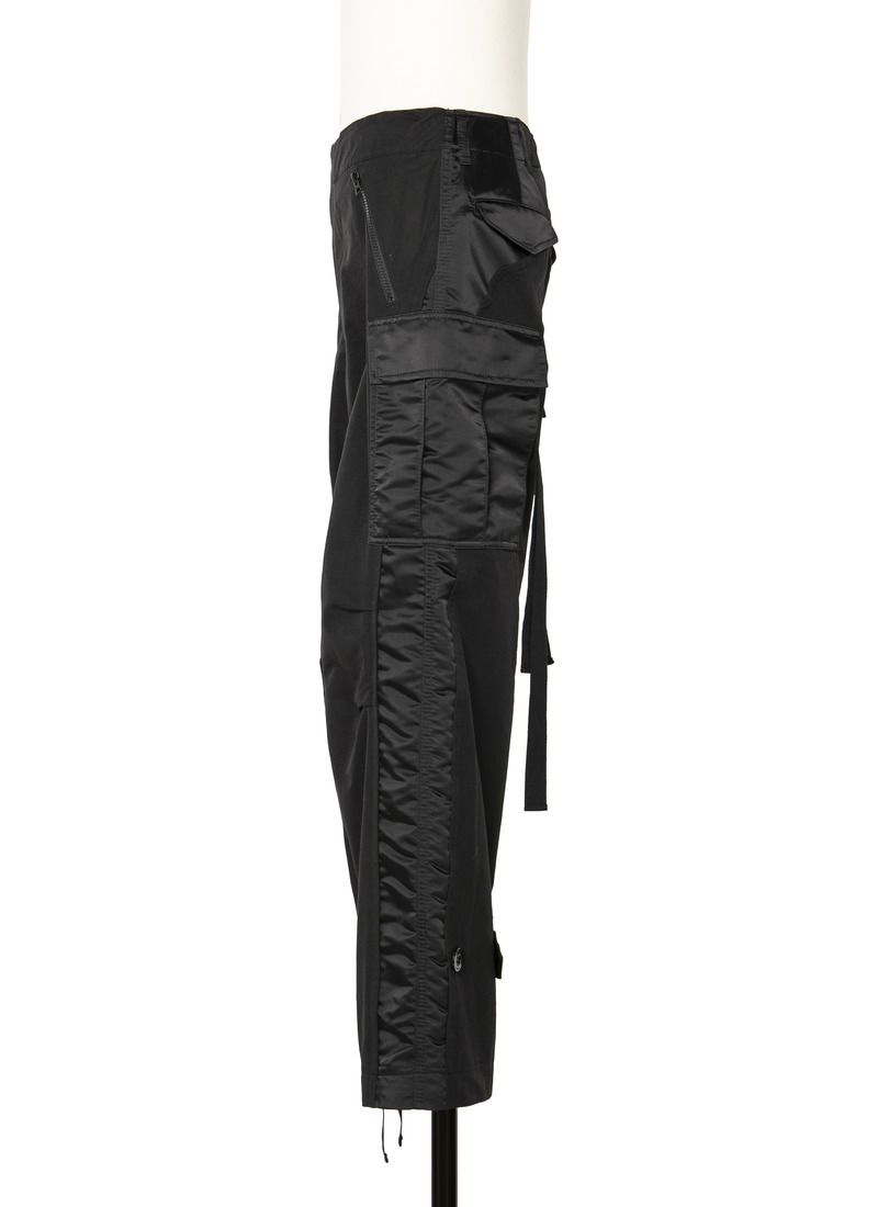 sacai◇国内発 ナイロン ツイル ミックス パンツ ブラック 人気 (sacai sacai◇国内発 ナイロン ツイル ミックス パンツ ブラック 人気 (sacai