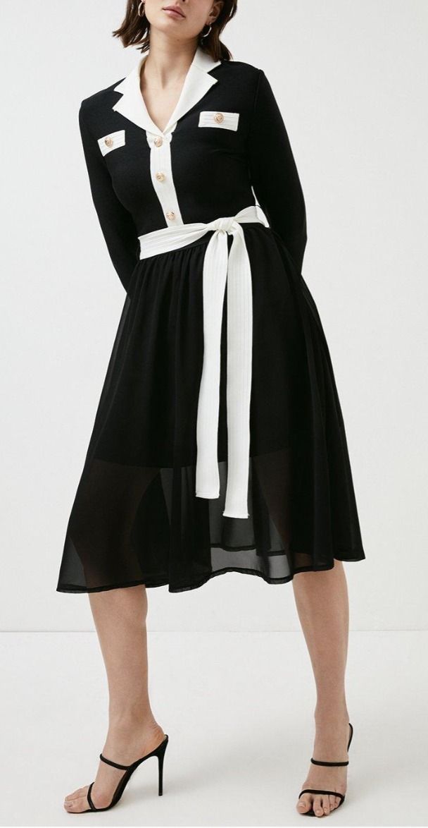 ☆KAREN MILLEN☆ *シフォンスリーブ** ニット ドレス 送料込 (Karen ...