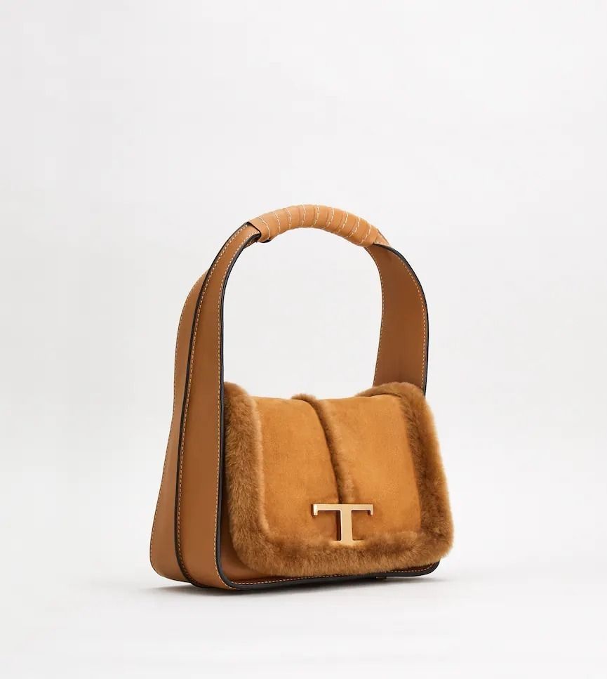 TOD'S(トッズ)◇直営買付 ムートン Tタイムレス バッグ ミニ (TOD'S TOD'S(トッズ)◇直営買付 ムートン Tタイムレス バッグ ミニ (TOD'S
