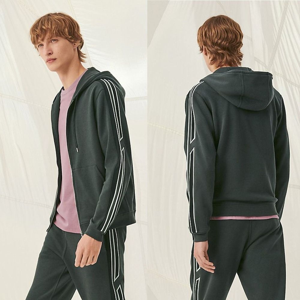 HERMES スポーティーなスウェット Run H フード付き コットン (HERMES ...