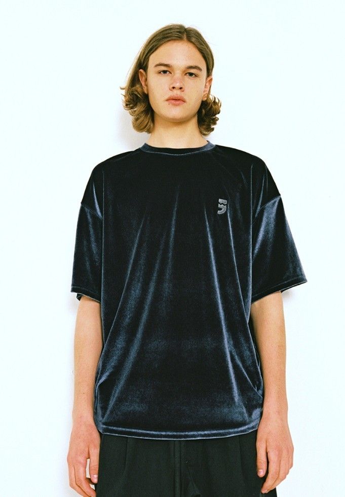 ●A NOTHING●DROP-SHOULDER VELVET 1/2 TEE BTSジョングク着用 ☆A NOTHING☆BTS Jungkook着用DROP-SHOULDER VELVET TEE (A