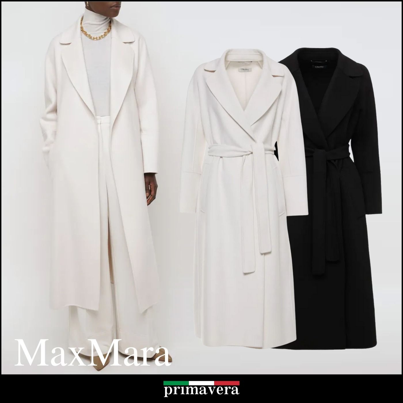 22SS◇'S MaxMara◇ELISA◇ベルト付 ウールロングコート (Max Mara 22SS◇'S MaxMara◇ELISA◇ベルト付 ウールロングコート (Max Mara