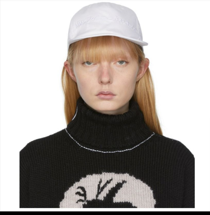 MM6 MAISON MARGIELA ホワイト ロゴ キャップ (MM6 Maison Margiela 日本直売 MM6Maison Margiela ロゴキャップ 白 キャップ