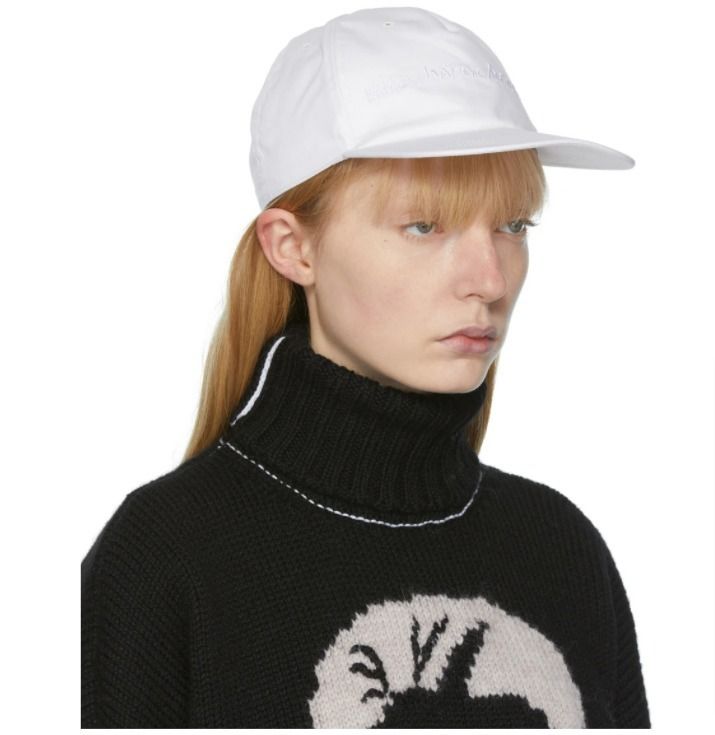 MM6 MAISON MARGIELA ホワイト ロゴ キャップ (MM6 Maison Margiela 日本直売 MM6Maison Margiela ロゴキャップ 白 キャップ