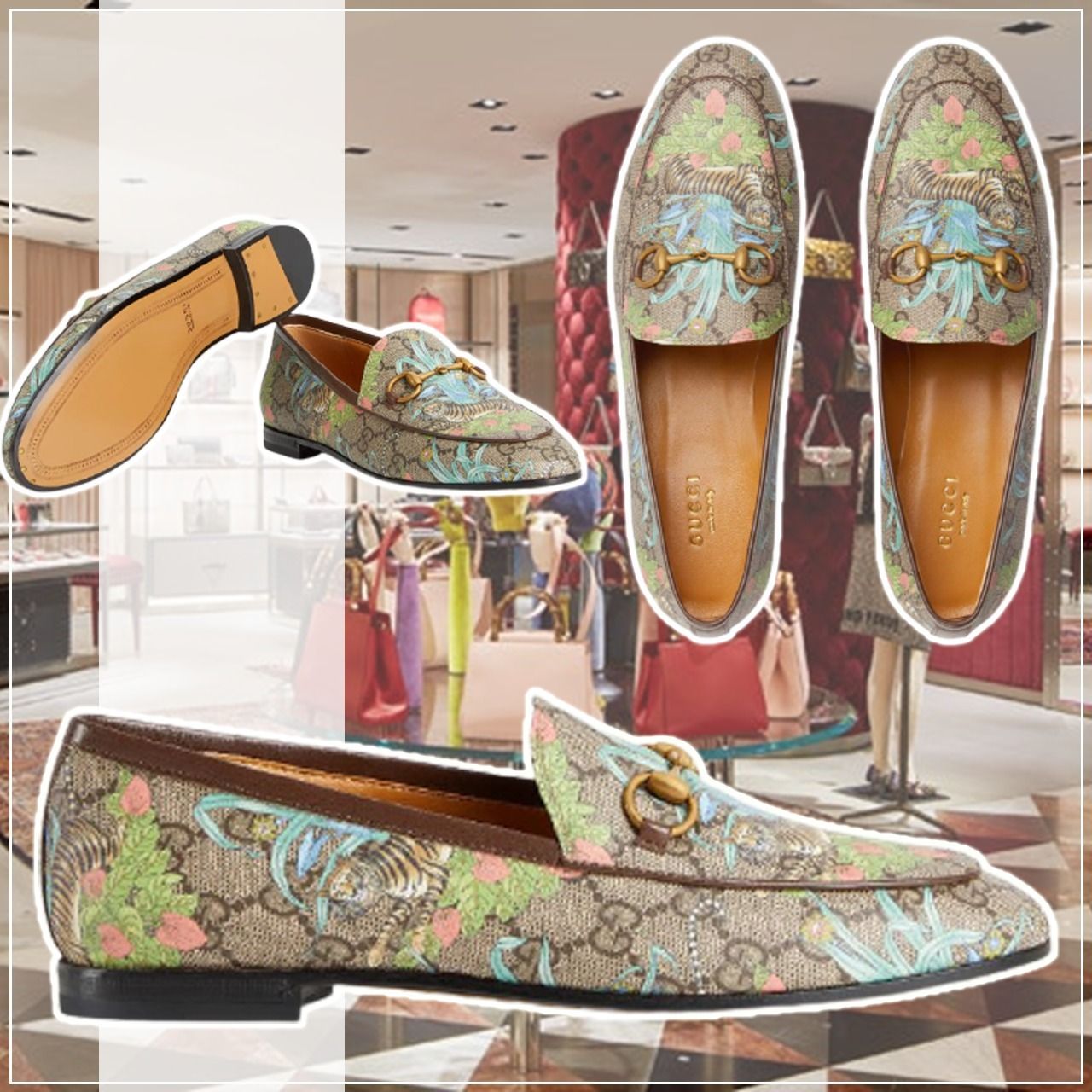 即発!GUCCI☆ヨルダーン TIGER ローファー ベージュ&エボニー (GUCCI 即発!GUCCI☆ヨルダーン TIGER ローファー ベージュ&エボニー (GUCCI