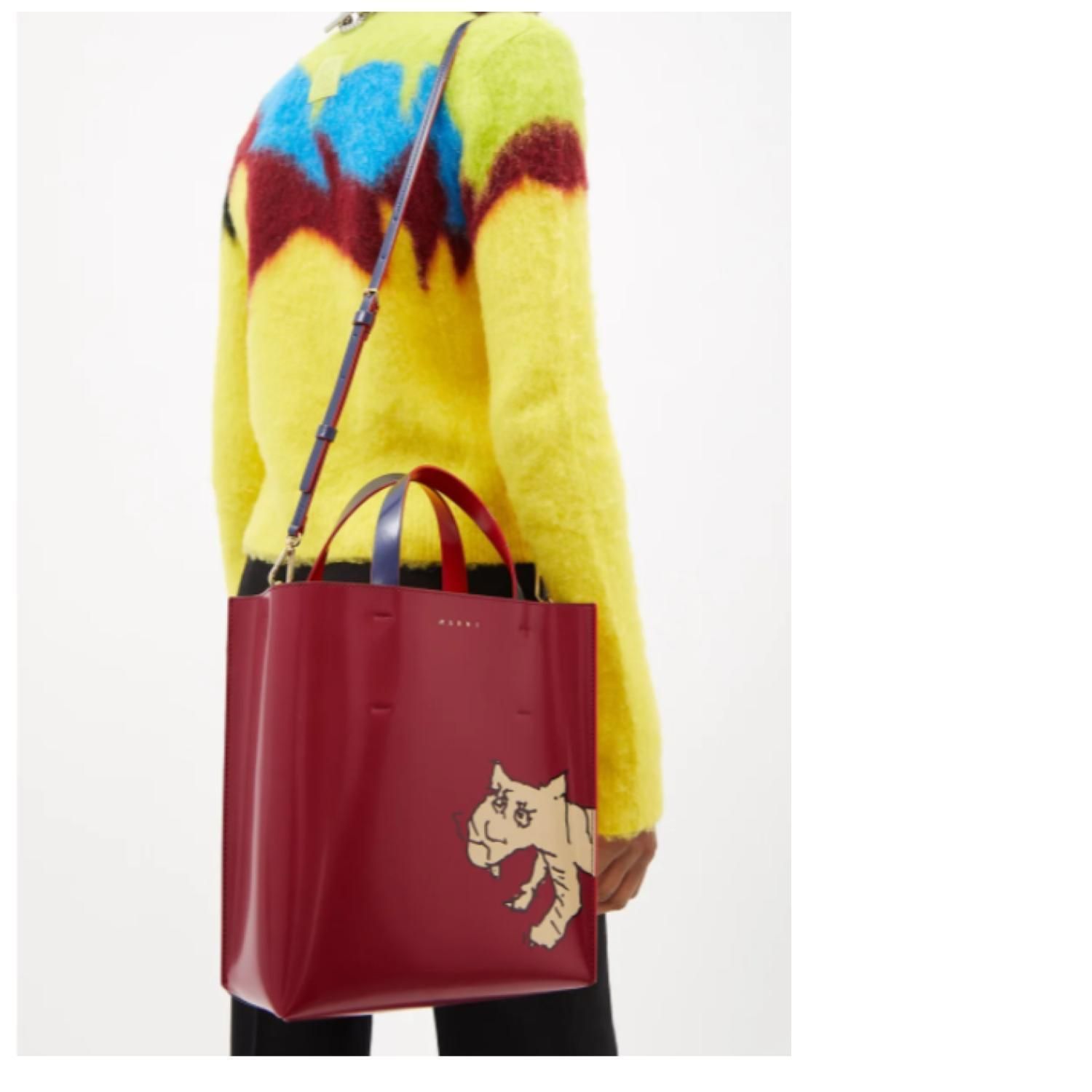 マルニ ムゼオ スモール タイガー レザートートバッグ (MARNI/トート マルニ ムゼオ スモール タイガー レザートートバッグ (MARNI/トート