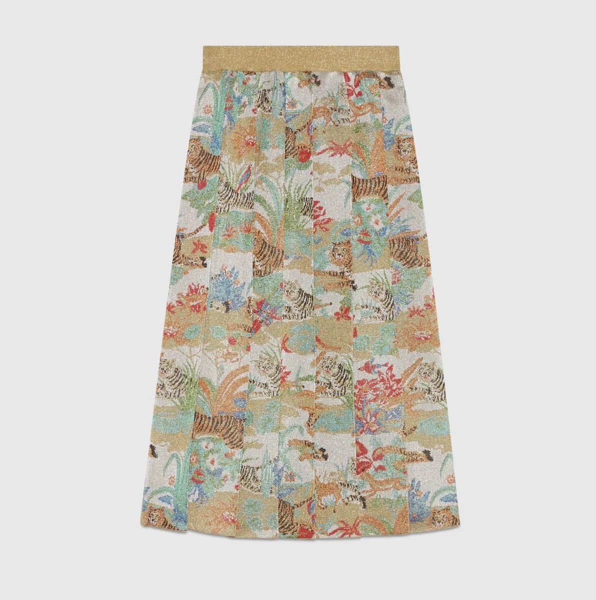 GUCCI Tiger ジャカード プリーツスカート フローラプリント (GUCCI ...