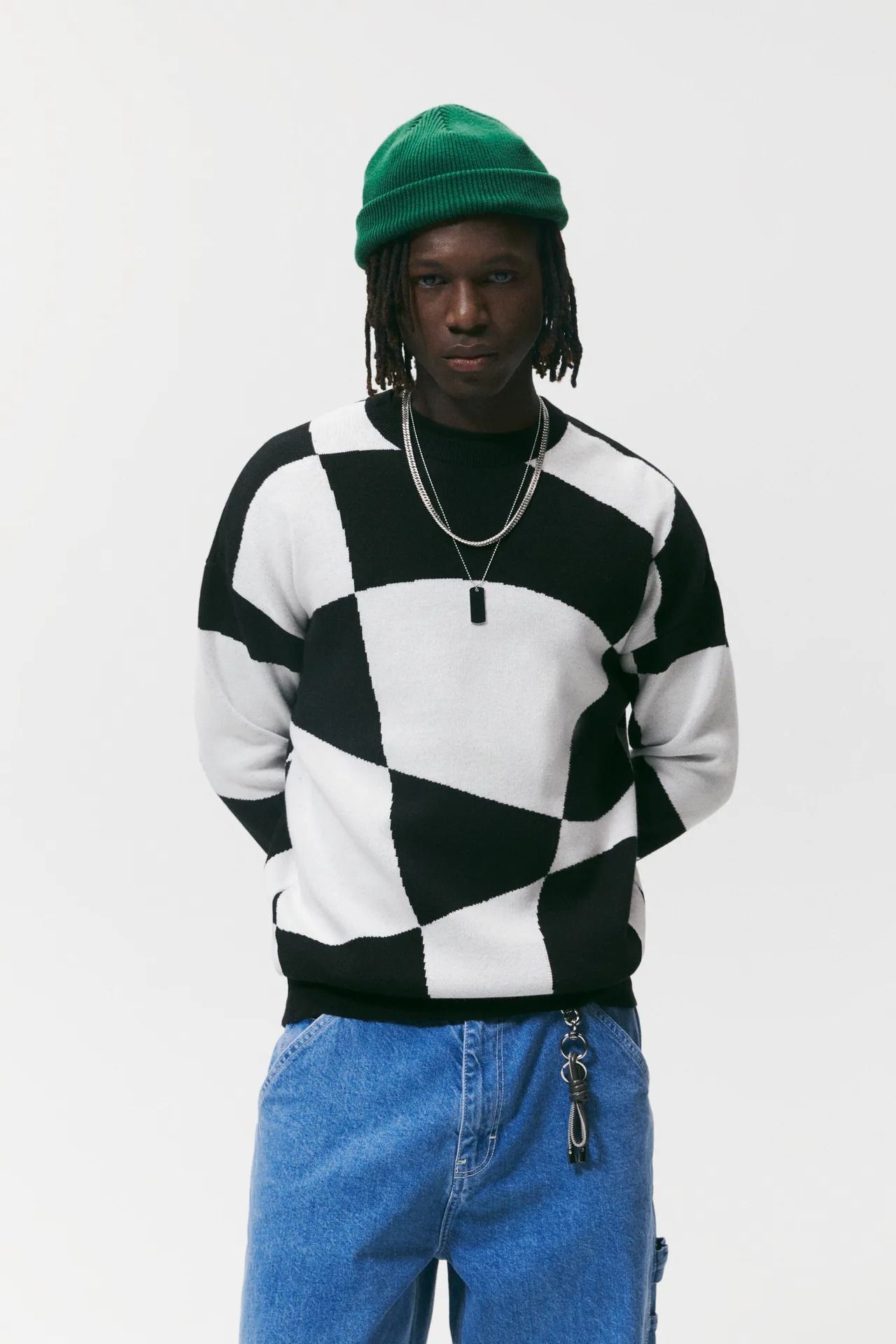 ☆ドイツ発/送関込*ZARA*ブロックジオメトリージャガードニットH (ZARA ☆ドイツ発/送関込*ZARA*ブロックジオメトリージャガードニットH (ZARA