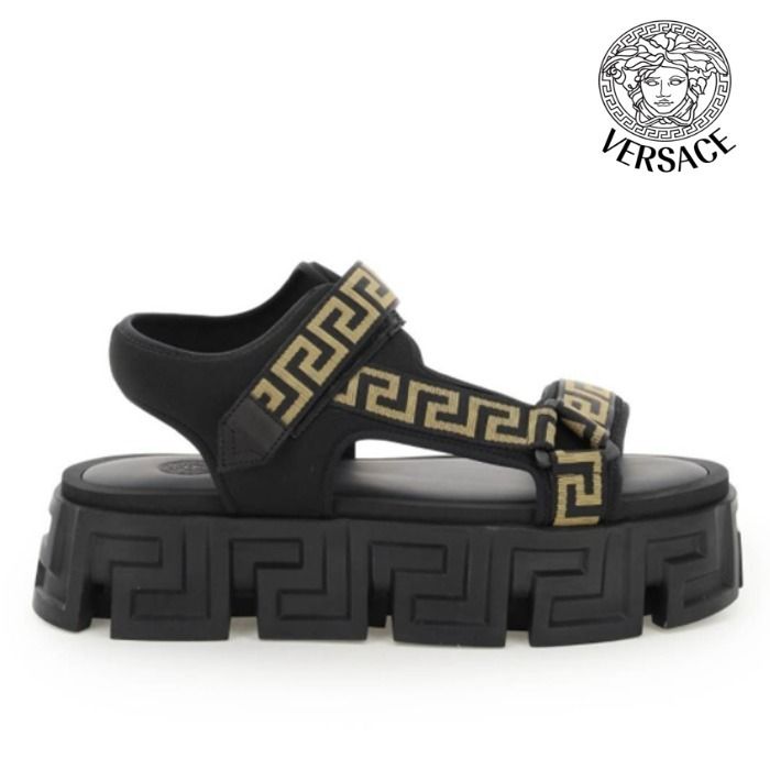 新作セール ヴェルサーチ メンズ ロゴ グレカサンダル 関送込 (VERSACE 新作セール ヴェルサーチ メンズ ロゴ グレカサンダル 関送込 (VERSACE