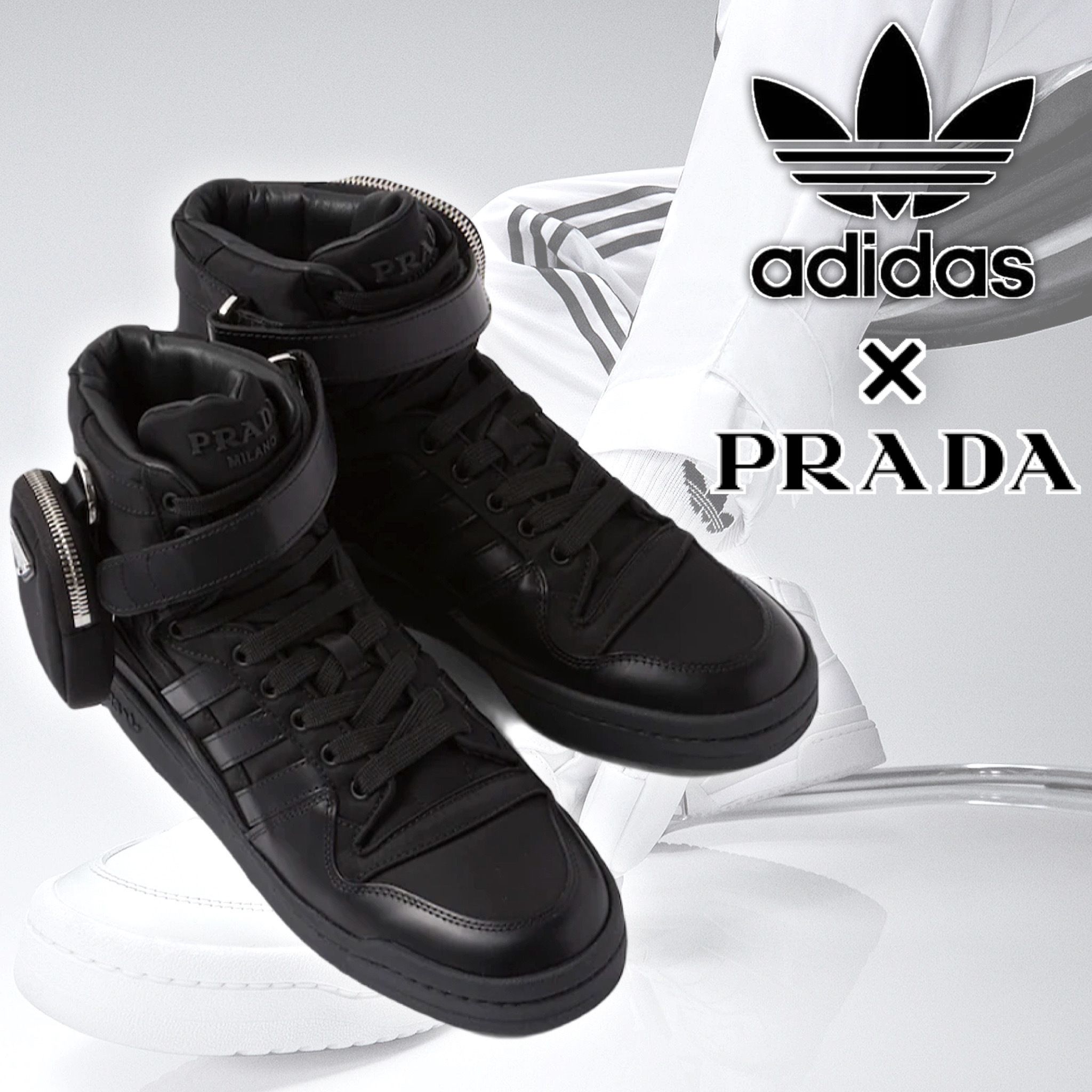 adidas×PRADAコラボ】Re-Nylonハイトップスニーカー 直営店 (PRADA adidas×PRADAコラボ】Re-Nylonハイトップスニーカー 直営店 (PRADA