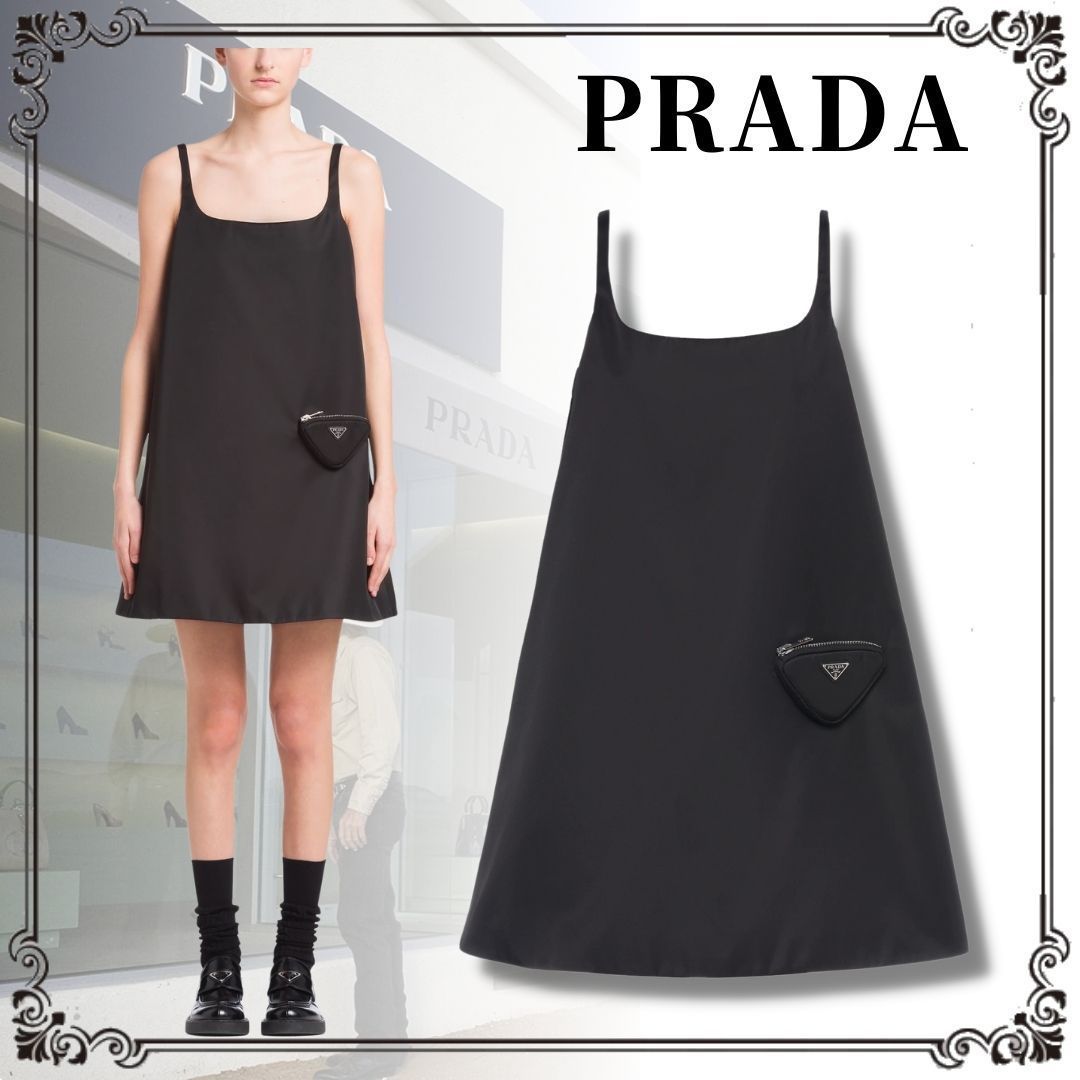 M【受注生産品】 ポーチ付 Re Nylon ノースリーブドレス prada ミニ
