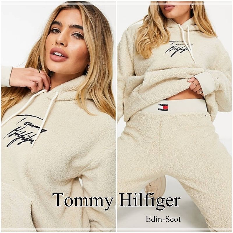 人気ブランドの新作 シェルパ Hilfiger】85 【Tommy フラッフィー セットアップ ロゴ ルームウェア・パジャマ 【Tommy Hilfiger】85 シェルパ フラッフィー ロゴ セットアップ