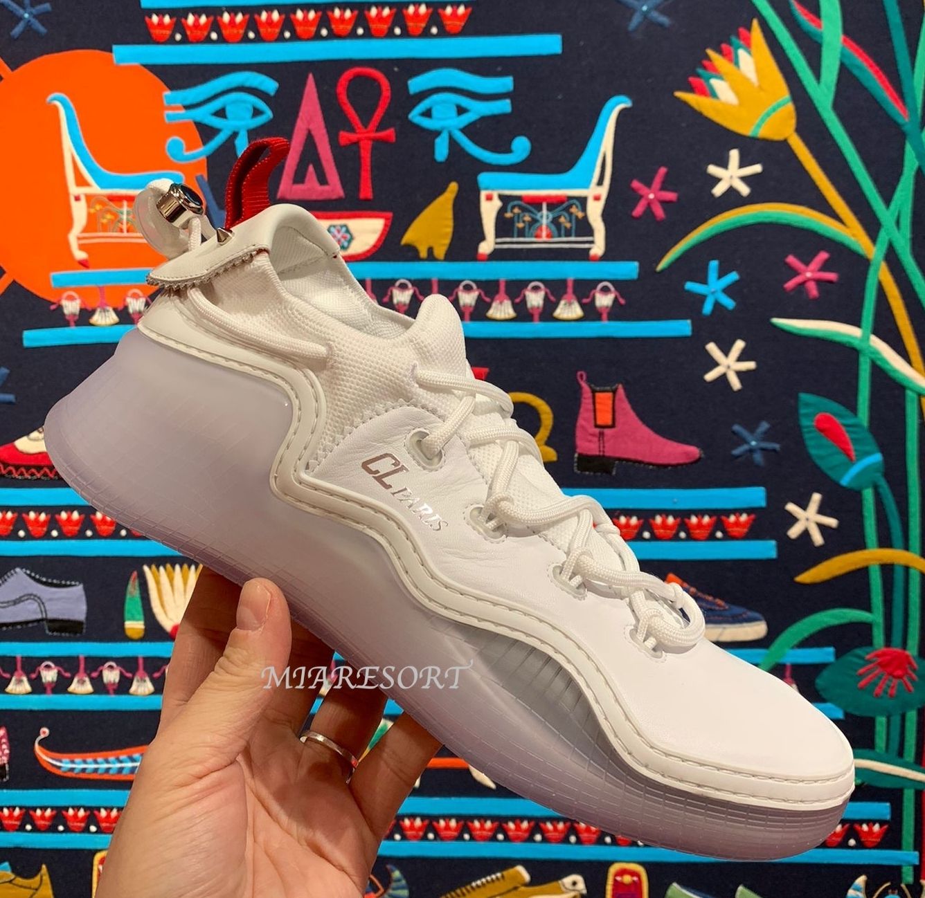 22SS 新作☆ルブタン Arpoador Bianco Flat 異素材☆ スニーカー 22SS 新作☆ルブタン Arpoador Bianco Flat 異素材☆ スニーカー