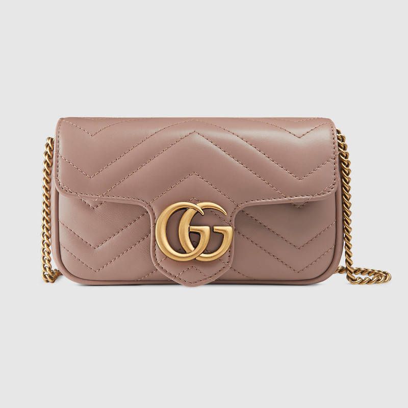 GUCCI GGマーモント キルティングレザー スーパーミニバッグ (GUCCI ...