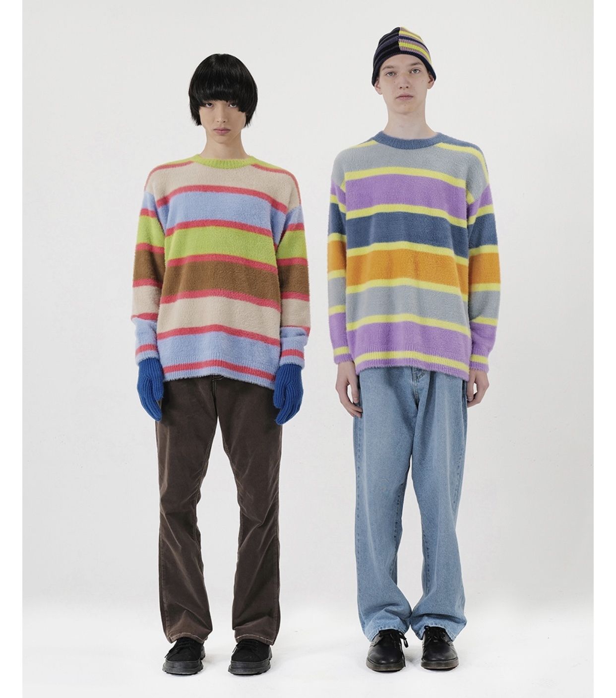 YOUTHBATH ANGORA MULTI STRIPE KNIT WEAR (YOUTHBATH/ニット YOUTHBATH ANGORA MULTI STRIPE KNIT WEAR (YOUTHBATH/ニット