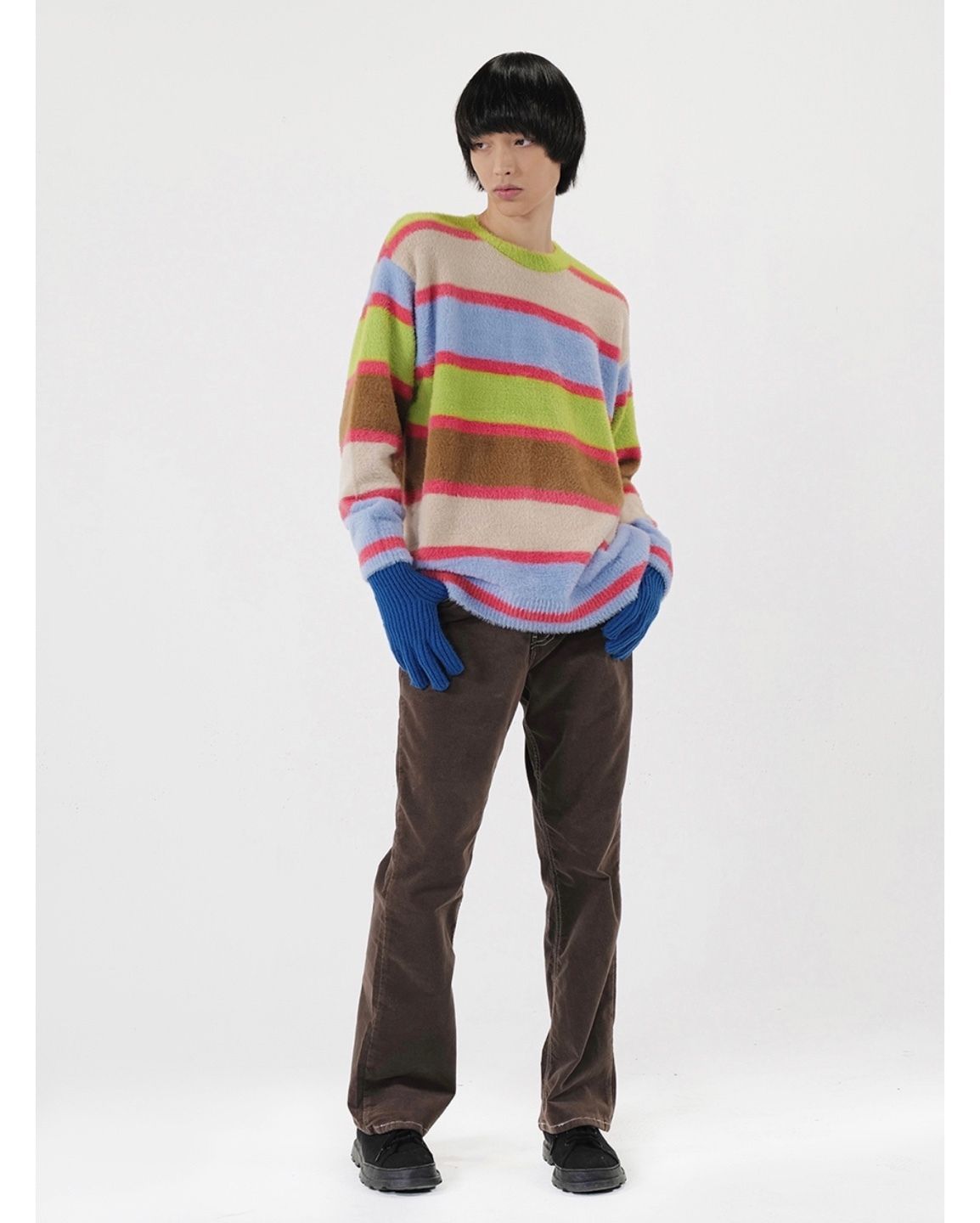 YOUTHBATH ANGORA MULTI STRIPE KNIT WEAR (YOUTHBATH/ニット YOUTHBATH ANGORA MULTI STRIPE KNIT WEAR (YOUTHBATH/ニット