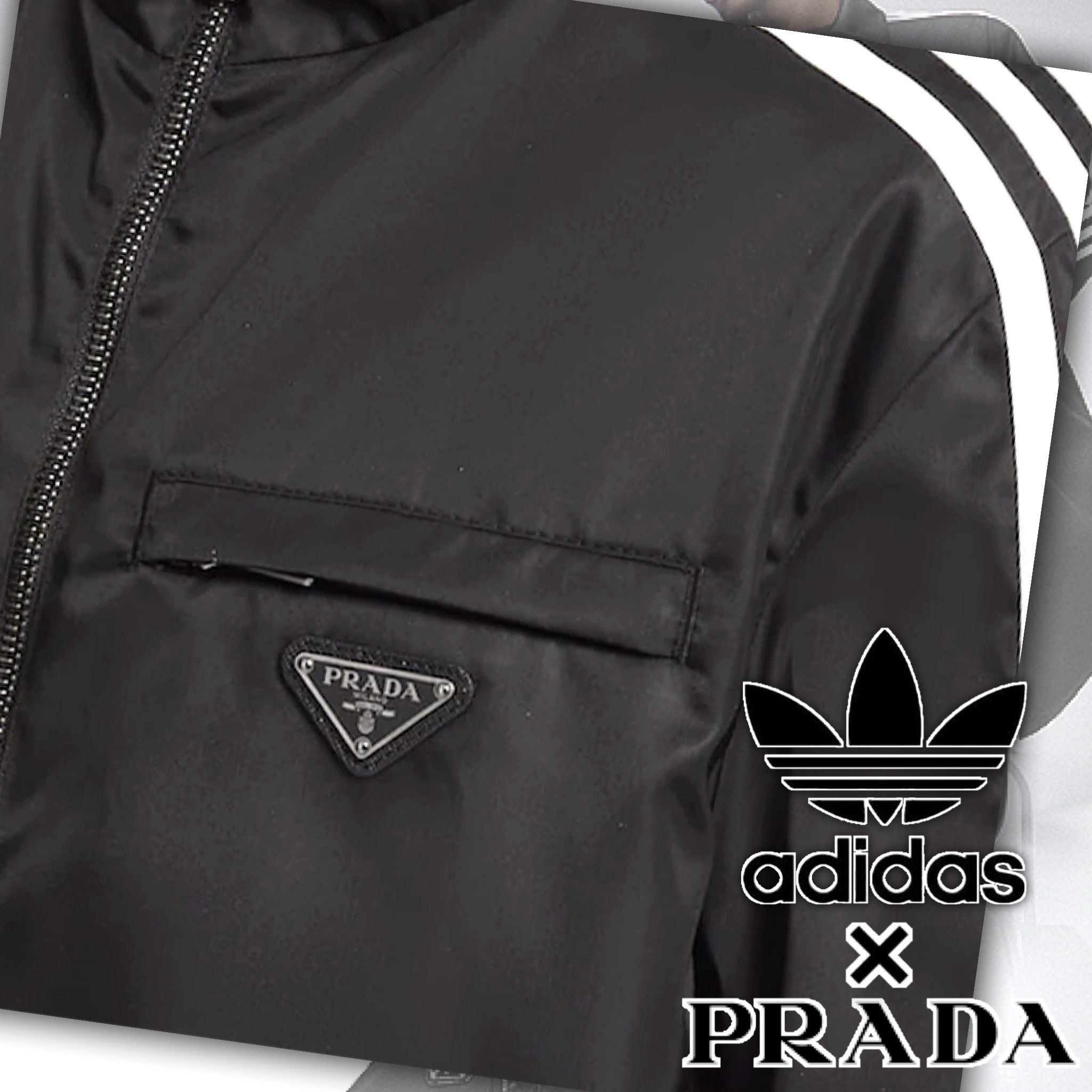 adidas×PRADAコラボ☆ユニセックスRe-Nylon トラックジャケット adidas×PRADAコラボ☆ユニセックスRe-Nylon トラックジャケット