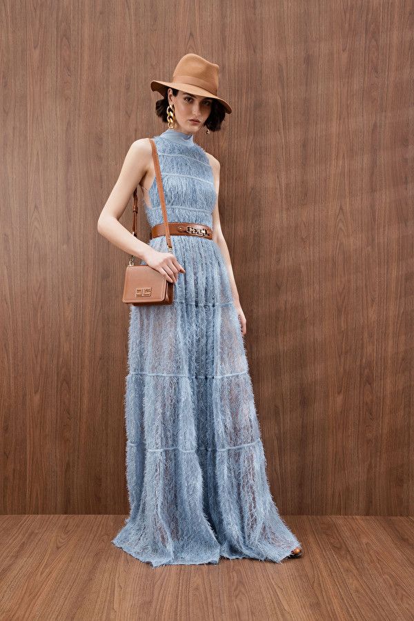 ELISABETTA FRANCHI エリザベッタフランキ フリル レースドレス ELISABETTA FRANCHI エリザベッタフランキ フリル レースドレス