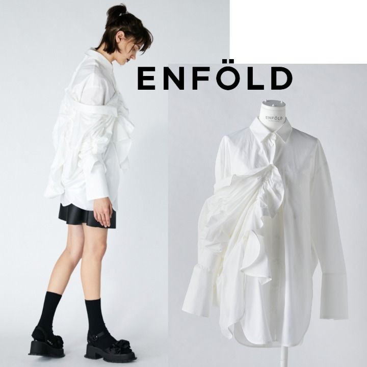 ENFOLD エンフォルド シャツ コットン 長袖 (ブラウス・シャツ