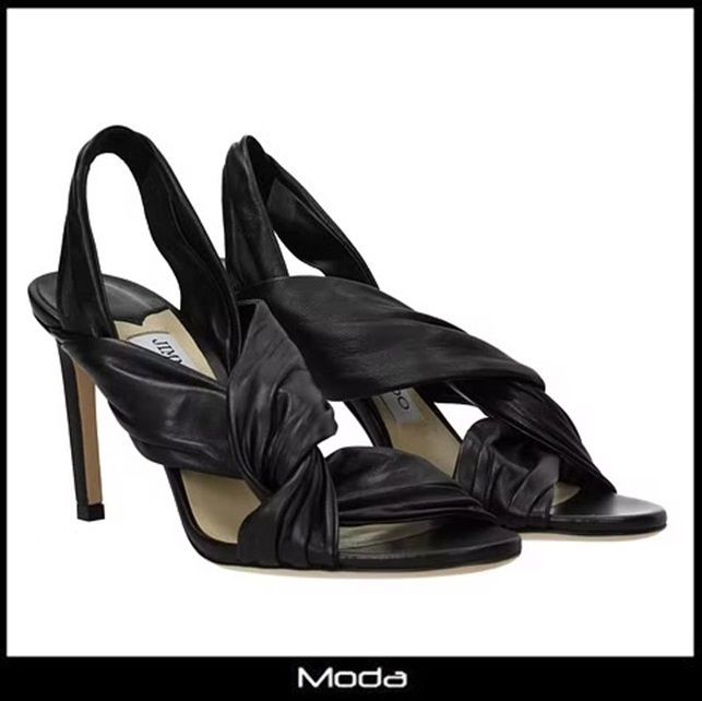 ジミーチュウ サンダル レディース Jimmy Choo 革 黒 ブラック (Jimmy レビュー高評価の商品! ジミーチュウ サンダル ミュール 黒 サンダル