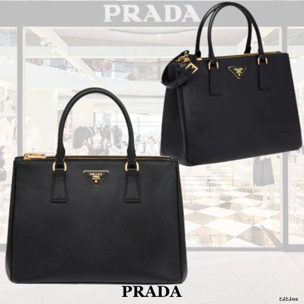 PRADA☆ガレリアサフィアーノレザーラージバッグ - amwallna.com