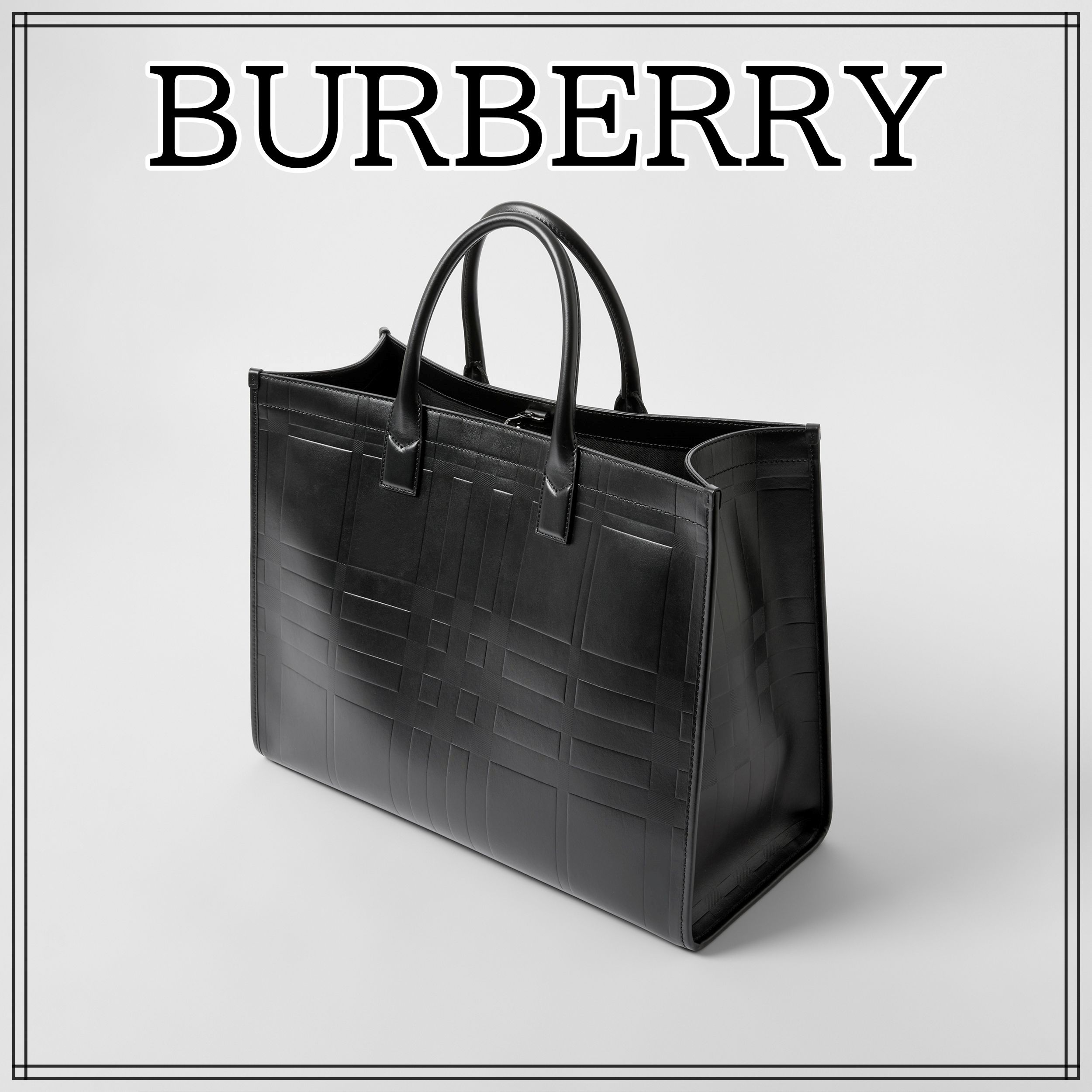 BURBERRY】 エンボスチェック レザートートバッグ (Burberry/トート BURBERRY】 エンボスチェック レザートートバッグ (Burberry/トート