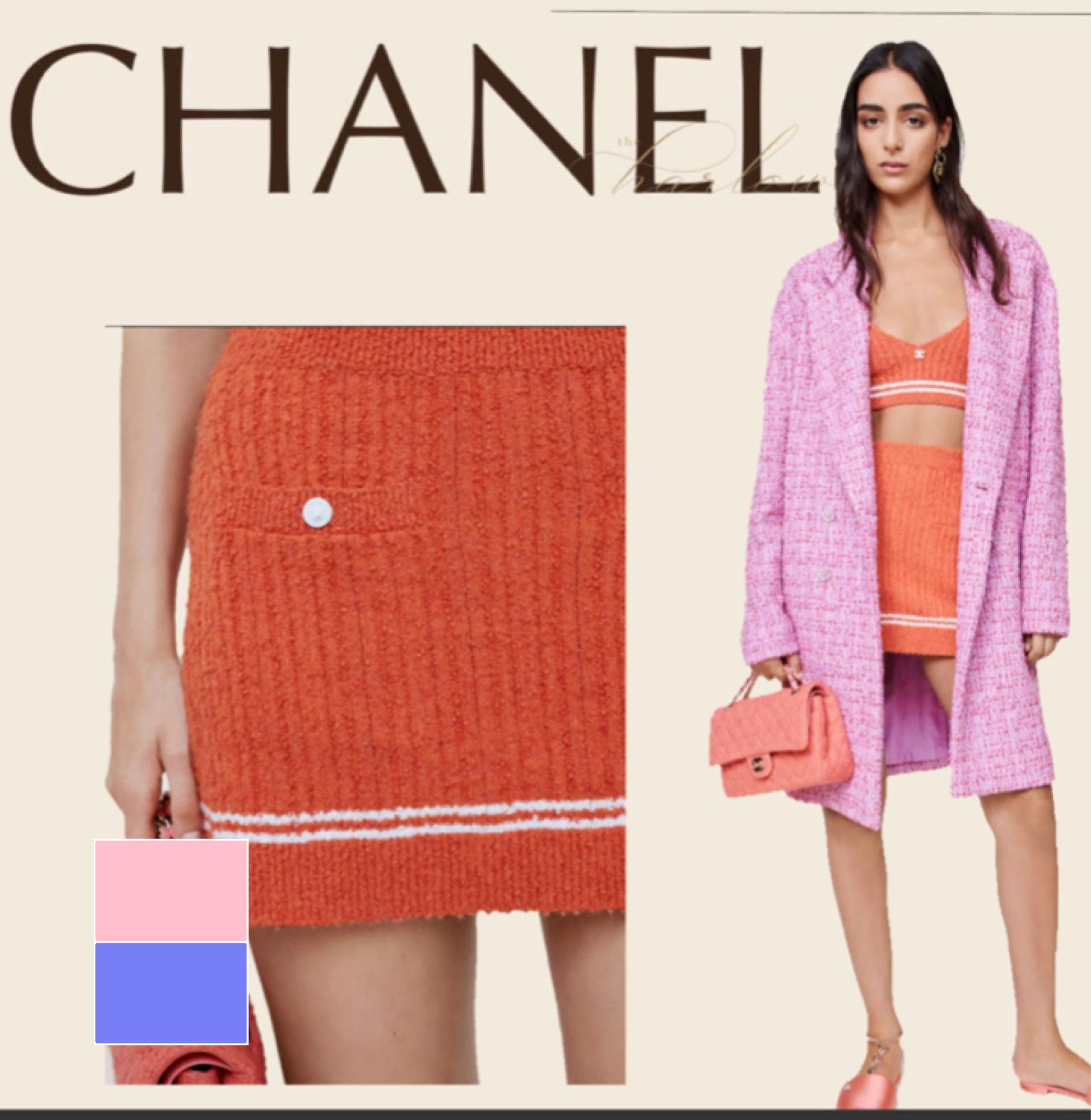 CHANEL スカート ミニ ルック26 タイト ボーダー カジュアル (CHANEL ...