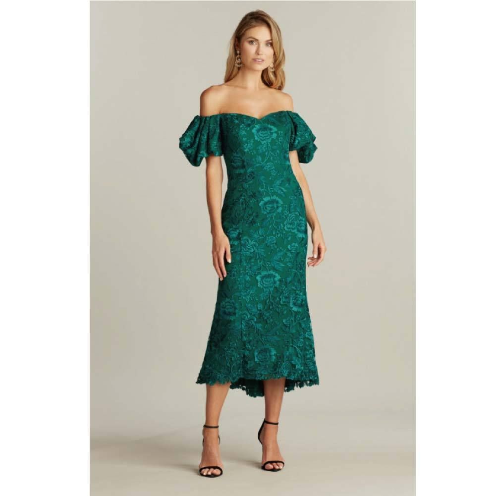 TADASHI SHOJI】刺繍オフショルドレスマラカイト (TADASHI SHOJI ...