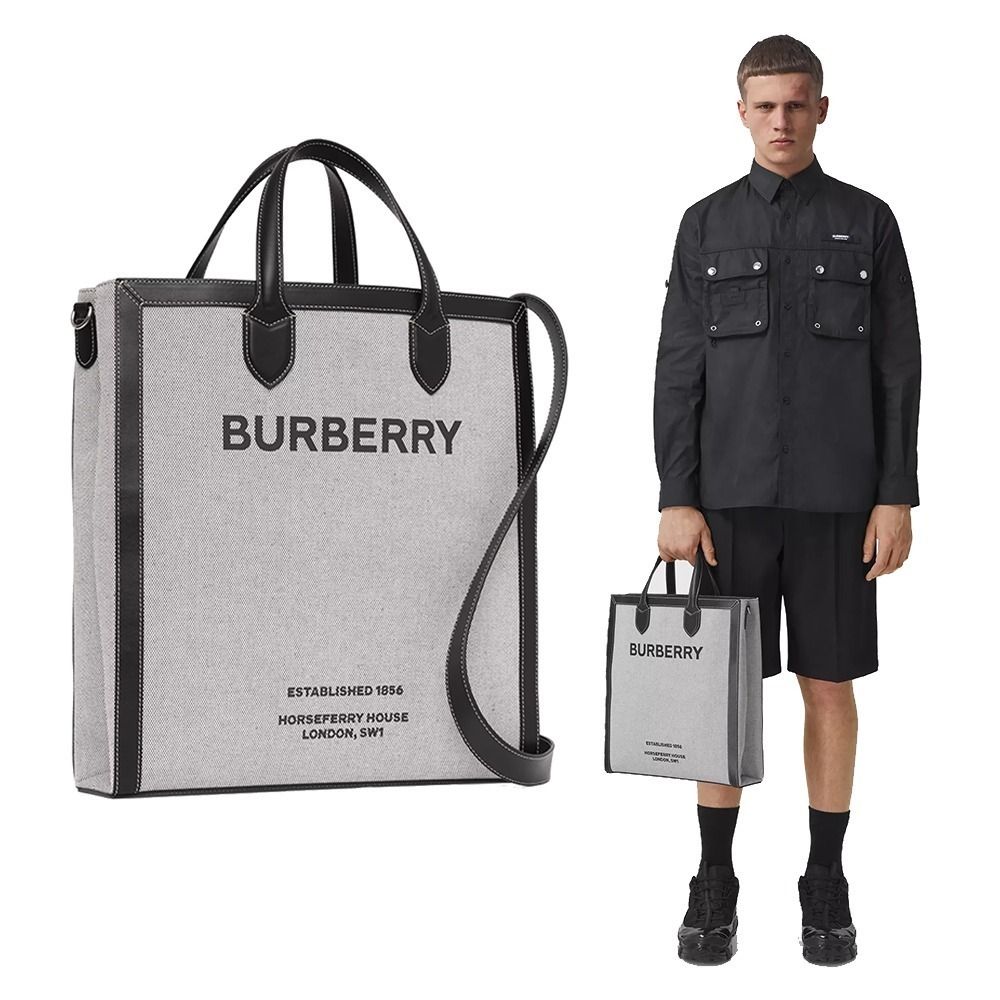 BURBERRY】ホースフェリープリント キャンバス&レザー トート BURBERRY】ホースフェリープリント キャンバス&レザー トート